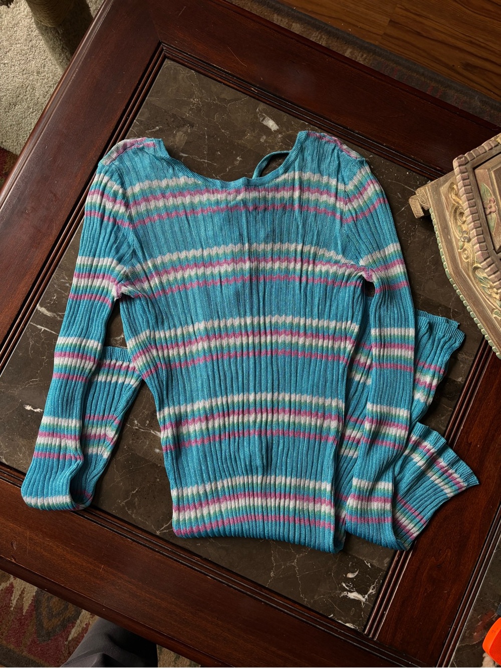 l*space Teal Ribbed Cover Up Dress Size Small